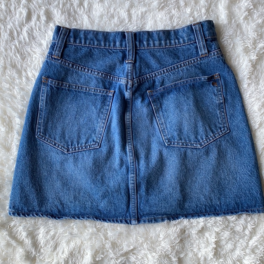 Madewell mini skirt stretch denim A-line size 25 - Picture 6 of 10